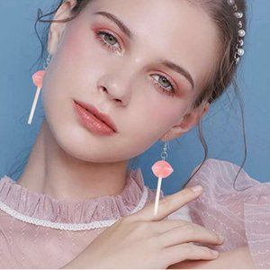 🌼 Bubblegum Pink Dum Dums Sucker Lollipop Dangle Earrings